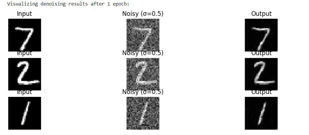 Denoised Results After 1st Epoch